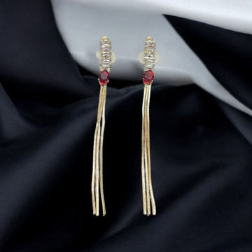 Trendy Golden Long Earrings