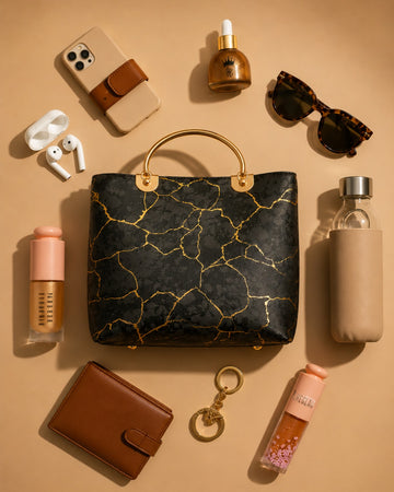 Velvet Printed Hand Bag