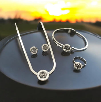 Stainless Steel Tree Necklace Set