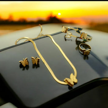 Butterfly Stainless Steel Necklace Set