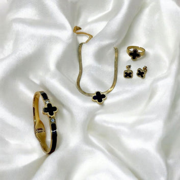 Flowery Stainless Steel Necklace Set