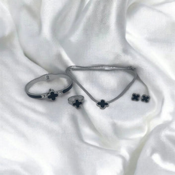 Silver Stainless Necklace Set