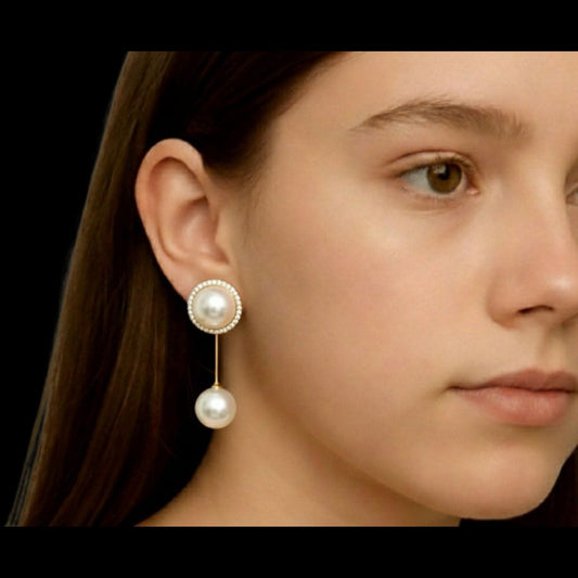 White Pearl Drop Earrings