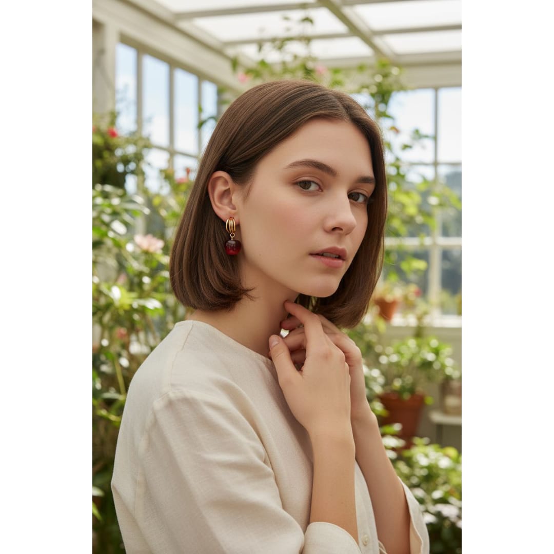 Hanging Apple Earrings