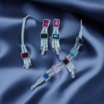 Zircon Square Choker Set