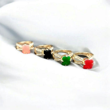 Golden Multi Gem Stone Ring
