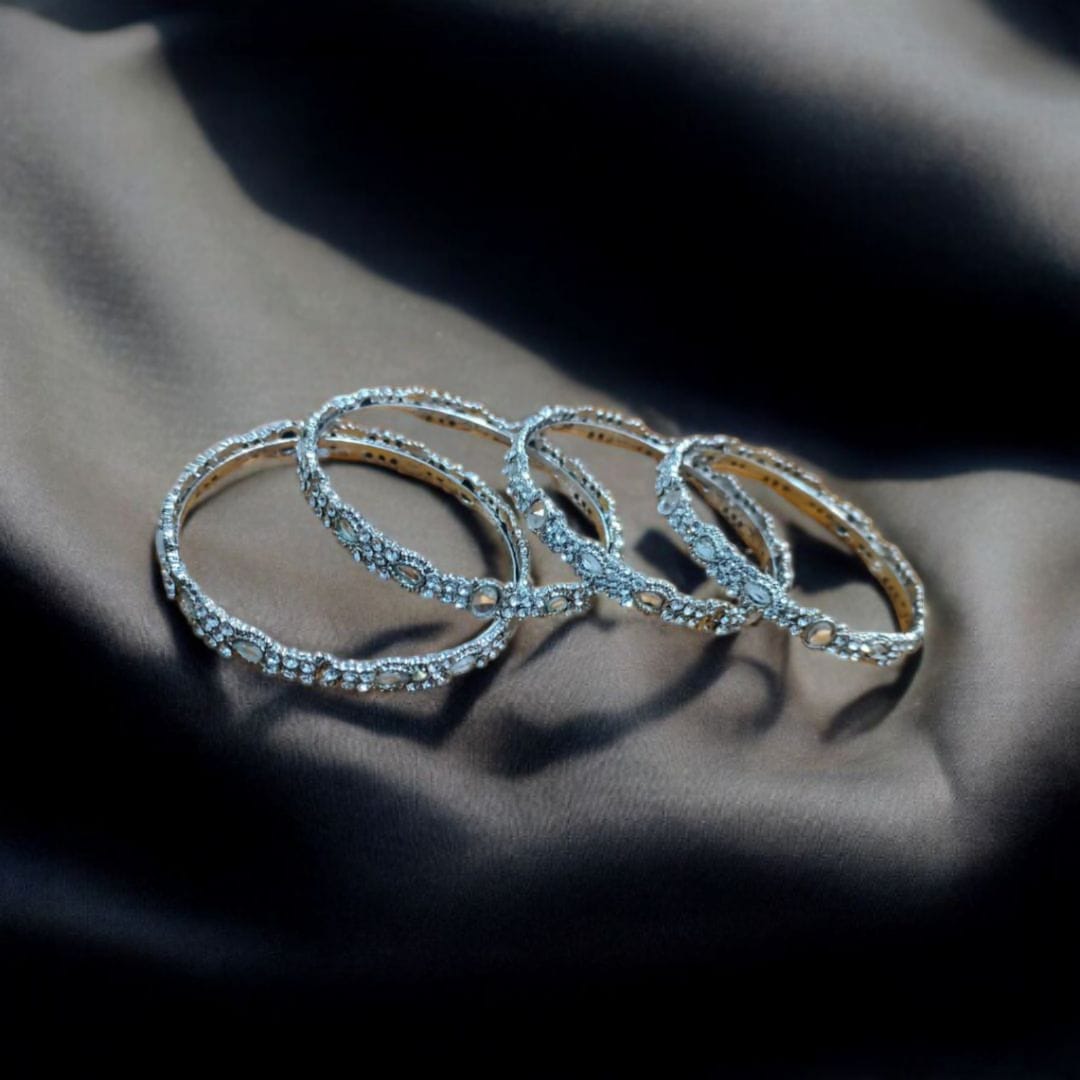 Silver Beeds Bangles