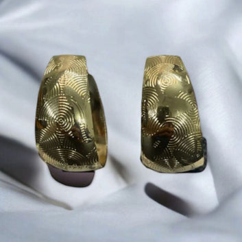 Golden Round Hoop Earrings