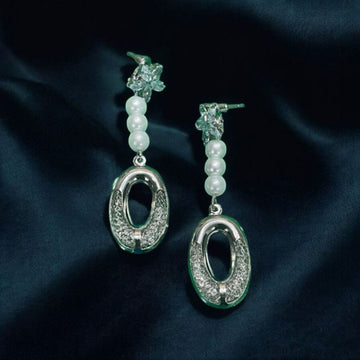 Oval Drop Earring