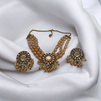 Golden Pearl Choker Set