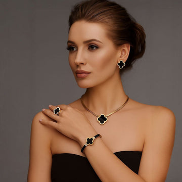 Flowery Stainless Steel Necklace Set