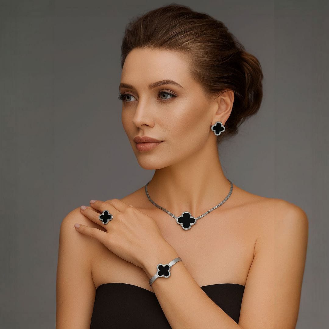 Silver Stainless Necklace Set
