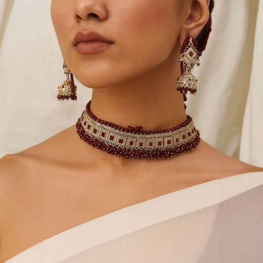 Red Zercon Choker Set