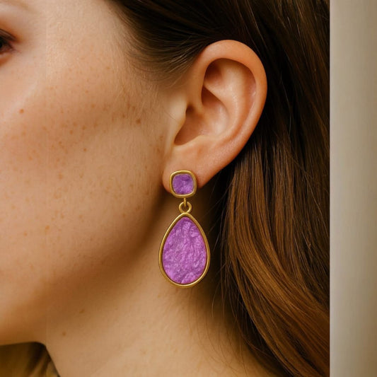 Topaz Stone Earring with Stud
