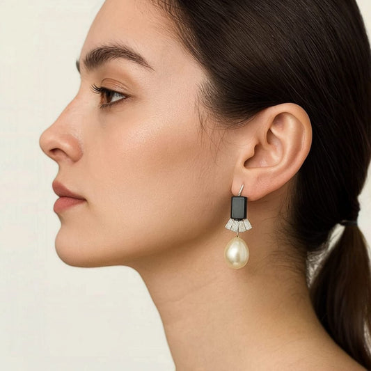 White Pearl Earring Set