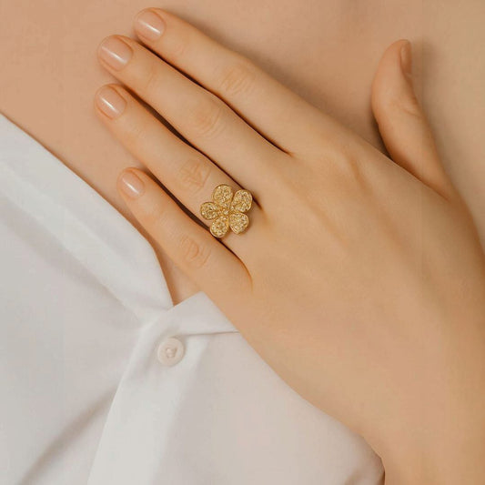 Gold Plated Flower Rings