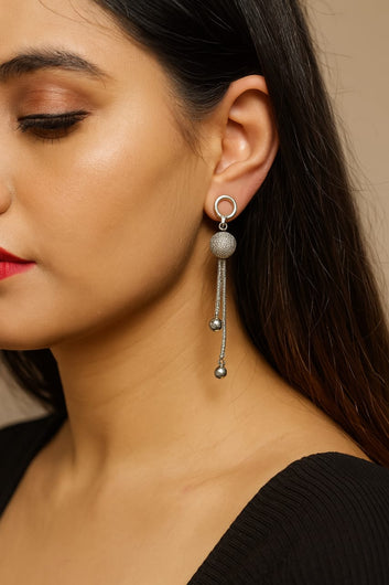 Elegant Silver Ball Earring