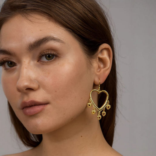Golden Heart Earrings