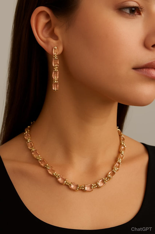 Crystal Topaz Necklace Set