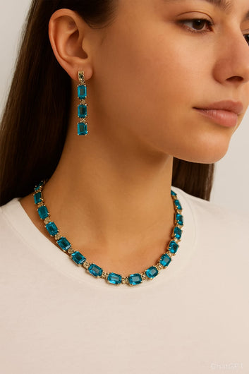 Crystal Topaz Necklace Set