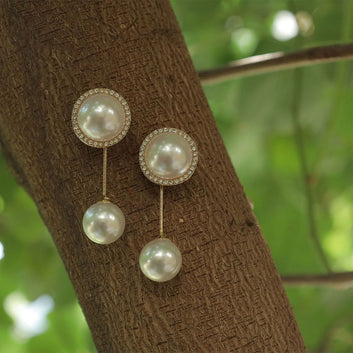 White Pearl Drop Earrings