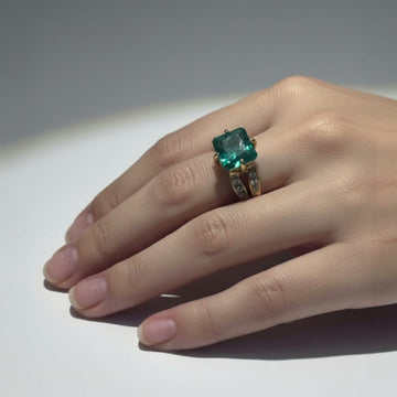 Golden Multi Gem Stones Rings
