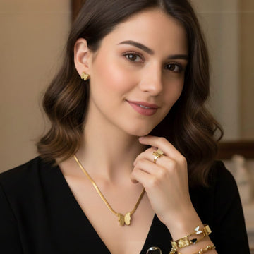 Butterfly Stainless Steel Necklace Set