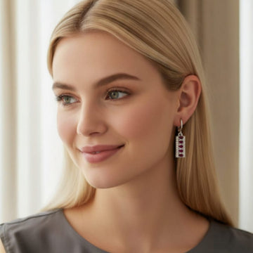 Twin Tone Ruby Earrings