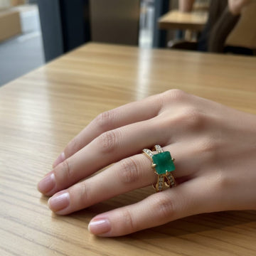 Golden Multi Gem Stone Ring