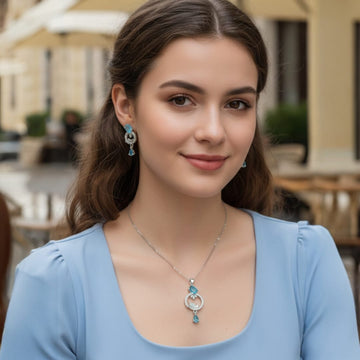 Sterling Roundish Necklace Set