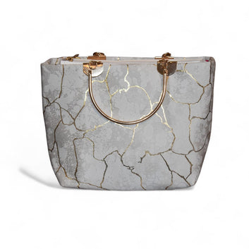 Velvet Printed Hand Bag